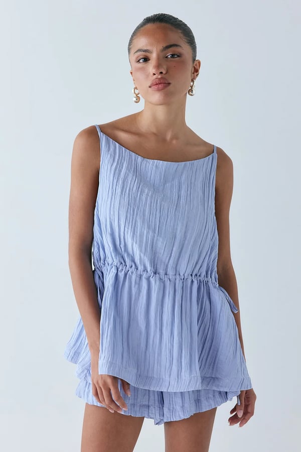 VIRG GRL India Top Crinkle Blue
