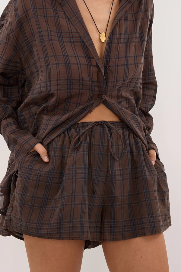 DISSH PETRA CHOC CHECK SHIRT