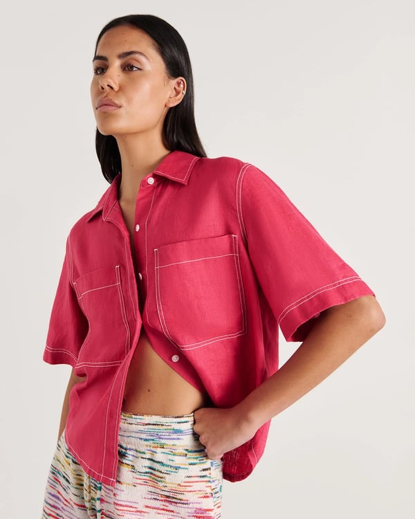 JAG Gigi Linen Short Sleeve Shirt