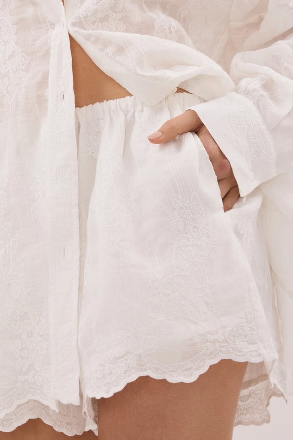 DISSH CORDELIA WHITE RAMIE SHORT