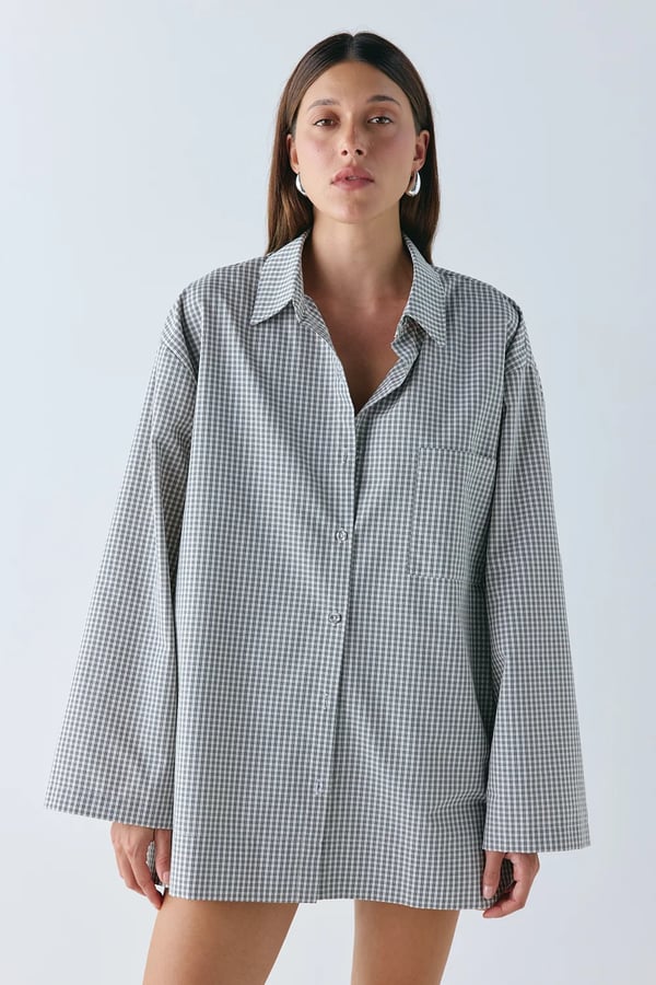 VRG GRL Rory Shirt Grey Check